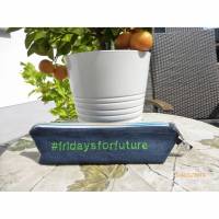 Jeansmäppchen Schlamperrolle #fridaysforfuture Upcycling Unikat hessmade Bild 1