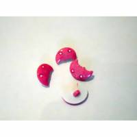 Kunststoff - Knopf Kinderknopf Mond rosa 18 mm Bild 1