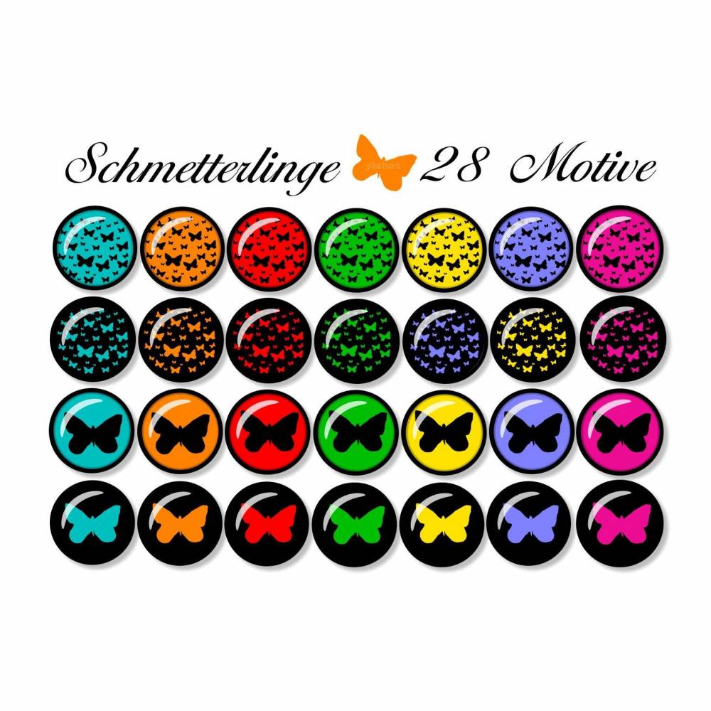 Cabochonbilder Zum Ausdrucken Schmetterlinge Bunt