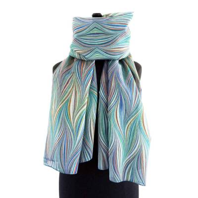 ART DÉCO TÜCHER Bio-Baumwolle Seide, marmoriert 