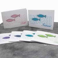 Einladungskarte zur Taufe Fische Bild 1