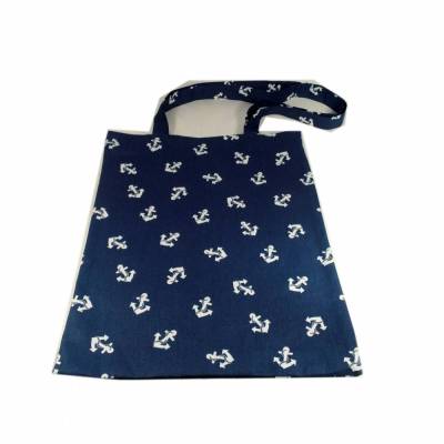 Einkaufstasche Stoffbeutel blau Anker maritim weiß Tasche handmade Shopper aus Baumwolle