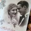 Hochzeit, Glückwunschkarte zur Hochzeit, Hochzeitskarte mit schönem Brautpaar im Vintage Stil. Bild 4