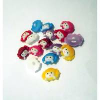 Kunststoff - Knopf Kinderknopf Mädchen 23x17 mm mit Öse Bild 1