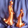2 Engel mit Kerzenleuchter Kupferfarben Modern,Teelichthalter 3 tlg.Set Bild 5