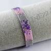 Armband - rosa-lila-grau-silber - Glasperlen - gewebt Bild 5