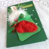 Weihnachtskarte, Geldgeschenk, Geldgeschenkkarte, Söckchenkarte in tannengrün/rot Bild 2