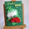 Weihnachtskarte, Geldgeschenk, Geldgeschenkkarte, Söckchenkarte in tannengrün/rot Bild 3