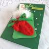 Weihnachtskarte, Geldgeschenk, Geldgeschenkkarte, Söckchenkarte in tannengrün/rot Bild 4