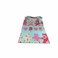Einkaufstasche Stoffbeutel hellblau blau rosa pink Teddybär Herzen Blumen Blume Tasche handmade Bild 1