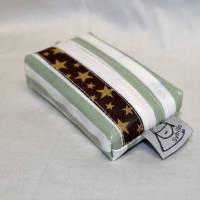 Taschentuchtasche mit Reißverschluss,beschichtete Baumwolle, schilfgrün weiß Bild 2