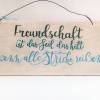 Holzschild handbemalt, "Freundschaft ist das Seil...", Spruchschild, Deko, Freundschaft, Shabby, Liebe, Türschild, weiß, Geschenk, liebevoll Bild 4
