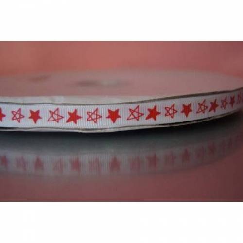 1620 Rote Sterne auf Weiß 9mm Breite