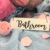 Holzschild Türschild „Bathroom“ Badezimmer WC Bad Vintage handgemacht Tür  Zuhause Hängedekoration Dekor weiß Geschenk Bild 7