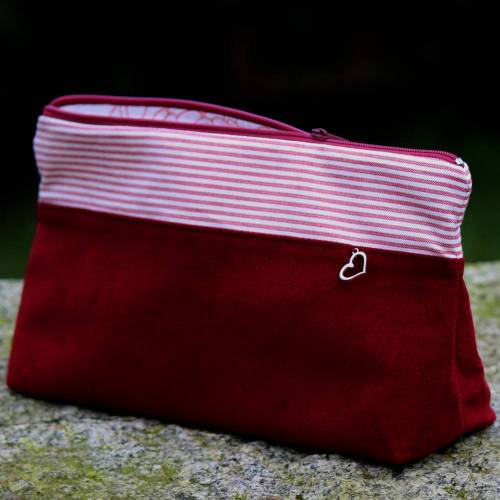 Kosmetiktasche I Stiftetasche I Etui I Handytasche I Zubehörtasche I Taschenorganizer I Kulturbeutel I Schminktäschchen I Federmappe *HERZ-Anhänger* für Verliebte