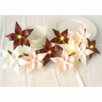 Lichterkette bordeaux-rosé-weiß, Tischdeko oder Geschenk zur Hochzeit, Taufe, Geburtstag Bild 1