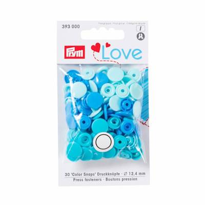 Prym Love Druckknöpfe Color Snaps Mix blau/hellblau  30 Stk. 12,4mm