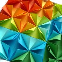 Bunte Rosetten // 3D-Bild aus Origami im Objektrahmen Bild 3