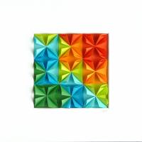 Bunte Rosetten // 3D-Bild aus Origami im Objektrahmen Bild 4