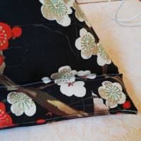 Tablet-Kissen, Tabletstütze, Tablethalter,  Japanstoff mit Kirschblüten Gold- glänzend Bild 8