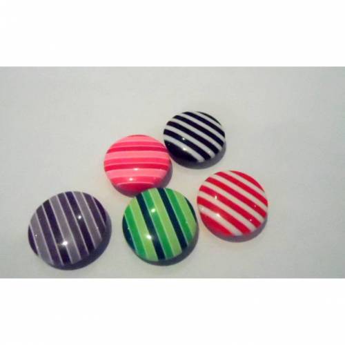 Kunststoff - Knopf Kinderknopf rund gestreift 20 mm mit Öse