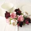 Lichterkette kleine Rosen in bordeaux-rosé-weiß, Tischdeko oder Geschenk zur Hochzeit, Taufe oder Geburtstag Bild 2