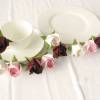 Lichterkette kleine Rosen in bordeaux-rosé-weiß, Tischdeko oder Geschenk zur Hochzeit, Taufe oder Geburtstag Bild 4