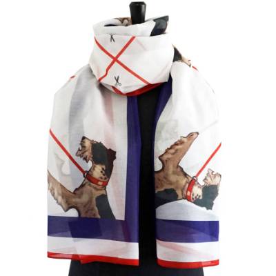 HUNDE TÜCHER TERRIER aus Baumwolle und Seide