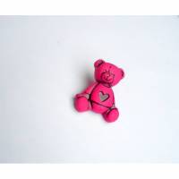 Kinderknopf Bär pink Bild 1