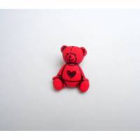 Kinderknopf Bär rot Bild 1