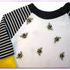 Shirt Langarmshirt Bienen auf weiß Pullover geringelt Bild 7