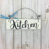 Holzschild Türschild „Kitchen“ Küche Kochen Vintage handgemacht Tür Zuhause Hängedekoration Dekor Essplatz Speisezimmer Wanddekoration Bild 1