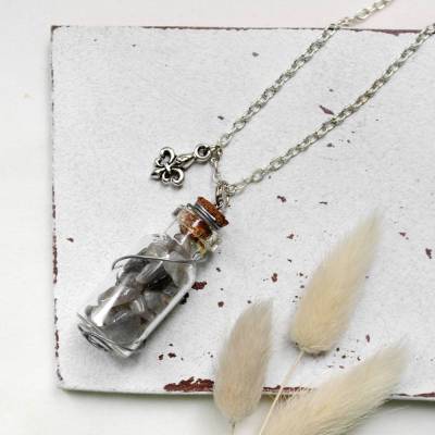Labradorit • Halskette silber | Halsschmuck | Fleur de lis | Geschenk Frau | Freundin | Schwester | Mama