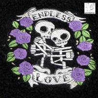 Skull "Endless Love" -- Aufnäher in Größe (M) -- Bügelbild Bild 1