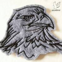 Adler -- Kopf -- Aufnäher in verschiedenen Größen (M-L) -- Bügelbild Bild 1