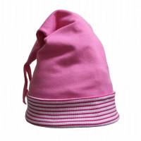 Kindermütze Mädchen Mütze Zipfelmütze Jerseymütze Pink Bild 1