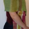 Handgewebter bunter Schal aus Leinen und Baumwolle Bild 4