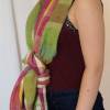 Handgewebter bunter Schal aus Leinen und Baumwolle Bild 7