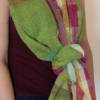 Handgewebter bunter Schal aus Leinen und Baumwolle Bild 8