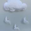 Mobile-Wolke mit Wichtel-Zwergen auf Feder, Geschenk Geburt, Taufe Bild 2