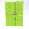 Tagebuch, DIN A5, Vorhängeschloss abschließbar, hell-grün weiße Punkte, 150 Blatt, handgefertigt Bild 2