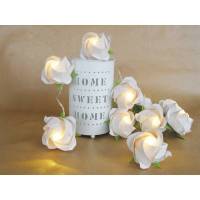 Lichterkette große Rosen in weiß, Hochzeitsdeko, Tischdeko, Girlande Hochzeit, Geschenk Bild 1