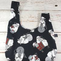 Japanische Knotentasche "strickende Schafe", Projekttasche Bild 2