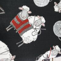 Japanische Knotentasche "strickende Schafe", Projekttasche Bild 3