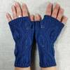 Gestrickte Handschuhe fingerlos "Blätter", Armwärmer aus Bio Wolle handgestrickt Bild 7
