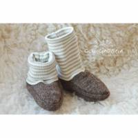 Baby-Schuhe aus Woll-Walk, warm und weich, perfekt für Baby-Trage, Tragetuch oder Kinderwagen Bild 1