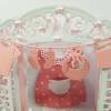 Babykarte Mädchen Dioramakarte Super 3D Grußkarte Geburt Mädchen weiß rosa feine Handarbeit Bild 4