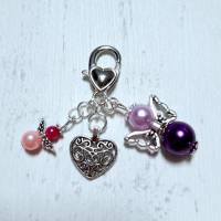 Schlüsselanhänger - Schmuckanhänger - Taschenanhänger - Engel - Herz - Perlen Bild 1