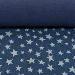 Softshell mit  Fleece-Abseite, Sterne, Stars, blau ( 1m/13,00€ ) Bild 1