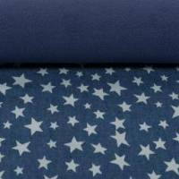 Softshell mit  Fleece-Abseite, Sterne, Stars, blau ( 1m/13,00€ ) Bild 1